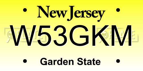 W53GKM New Jersey License Plate