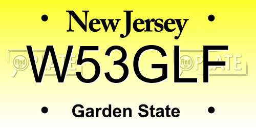 W53GLF New Jersey License Plate