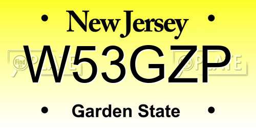 W53GZP New Jersey License Plate