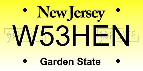W53HEN New Jersey License Plate