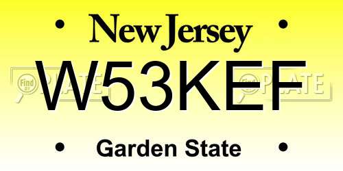 W53KEF New Jersey License Plate