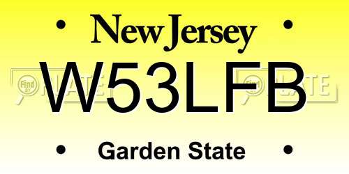 W53LFB New Jersey License Plate