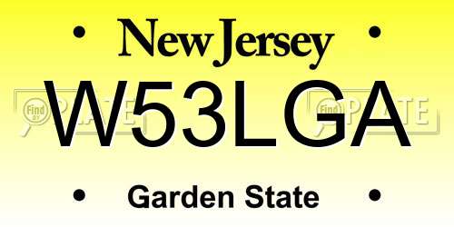 W53LGA New Jersey License Plate