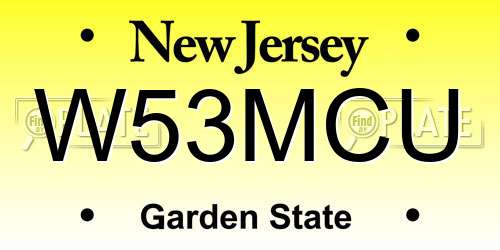 W53MCU New Jersey License Plate