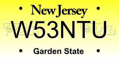 W53NTU New Jersey License Plate