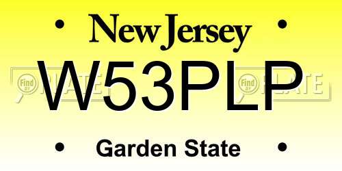 W53PLP New Jersey License Plate