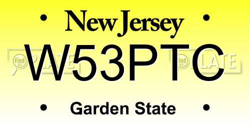W53PTC New Jersey License Plate