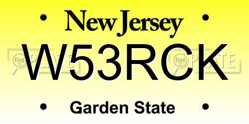 W53RCK New Jersey License Plate