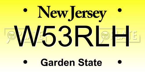 W53RLH New Jersey License Plate