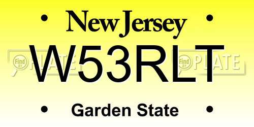 W53RLT New Jersey License Plate