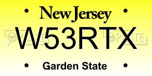 W53RTX New Jersey License Plate