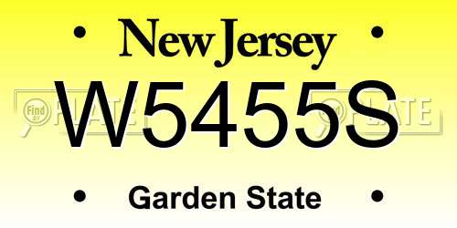 W5455S New Jersey License Plate