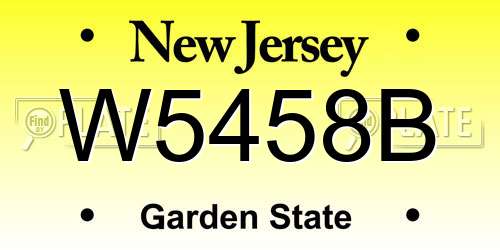 W5458B New Jersey License Plate