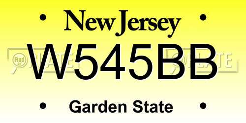 W545BB New Jersey License Plate