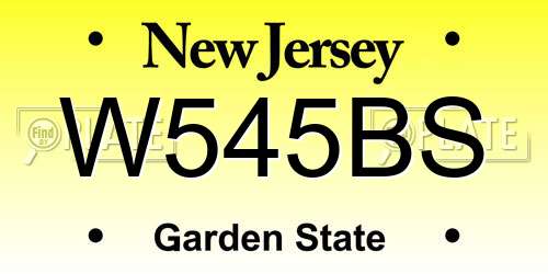 W545BS New Jersey License Plate