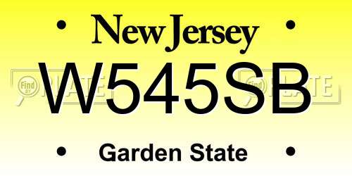 W545SB New Jersey License Plate