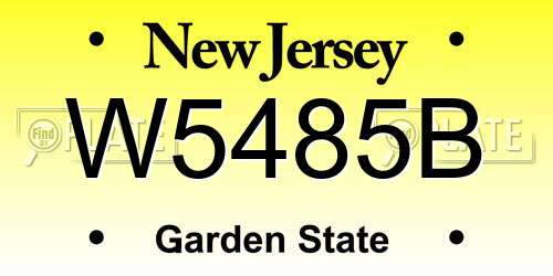 W5485B New Jersey License Plate