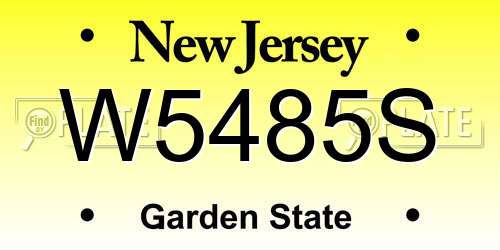 W5485S New Jersey License Plate