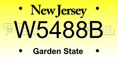 W5488B New Jersey License Plate