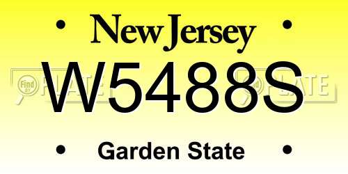 W5488S New Jersey License Plate
