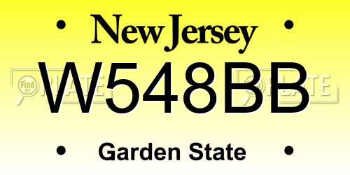 W548BB New Jersey License Plate