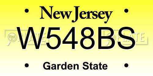 W548BS New Jersey License Plate