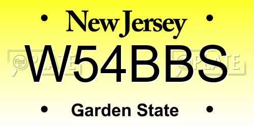 W54BBS New Jersey License Plate