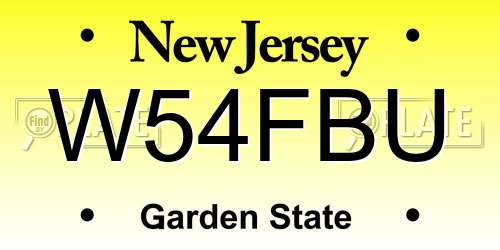 W54FBU New Jersey License Plate