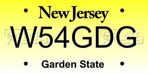W54GDG New Jersey License Plate