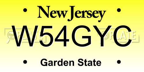 W54GYC New Jersey License Plate