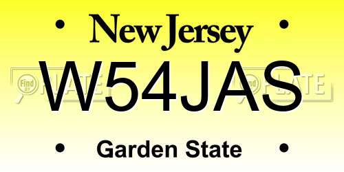 W54JAS New Jersey License Plate