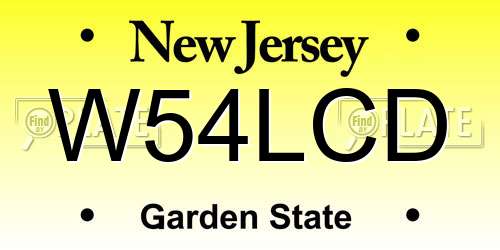 W54LCD New Jersey License Plate