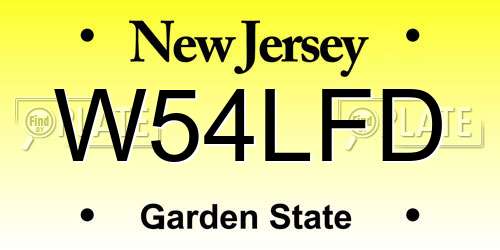W54LFD New Jersey License Plate