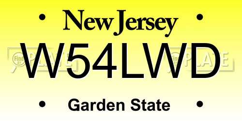 W54LWD New Jersey License Plate