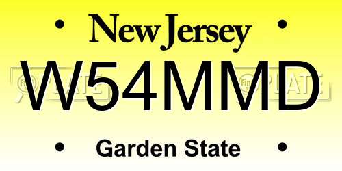W54MMD New Jersey License Plate