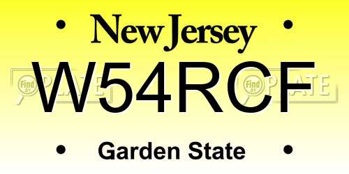 W54RCF New Jersey License Plate
