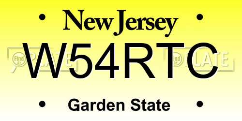 W54RTC New Jersey License Plate