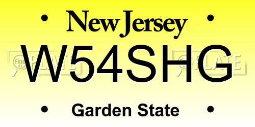 W54SHG New Jersey License Plate