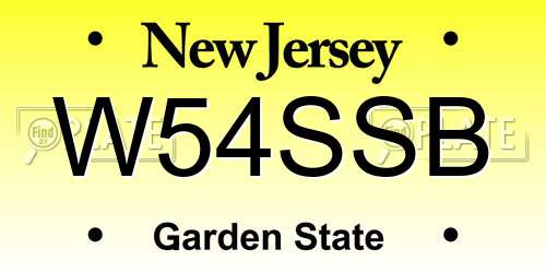 W54SSB New Jersey License Plate