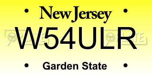 W54ULR New Jersey License Plate