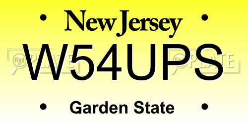 W54UPS New Jersey License Plate