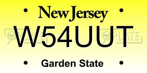 W54UUT New Jersey License Plate