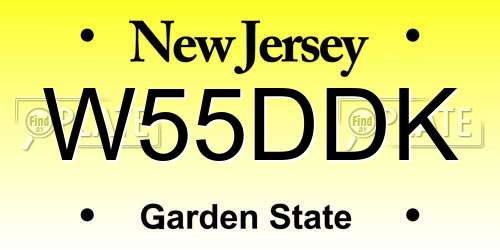 W55DDK New Jersey License Plate