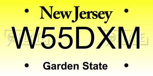 W55DXM New Jersey License Plate
