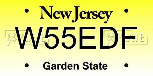 W55EDF New Jersey License Plate