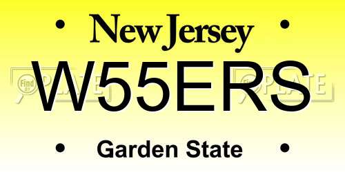 W55ERS New Jersey License Plate