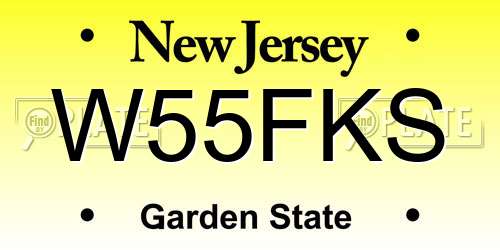 W55FKS New Jersey License Plate