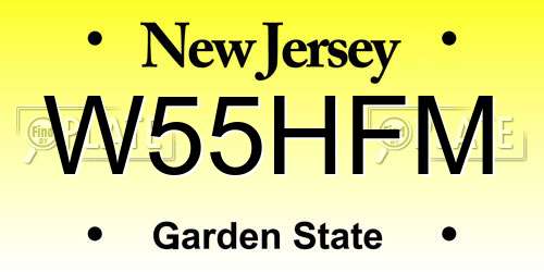 W55HFM New Jersey License Plate