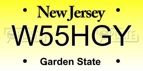 W55HGY New Jersey License Plate