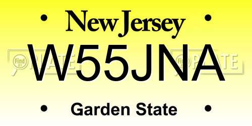 W55JNA New Jersey License Plate